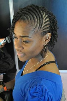 Easy Two Strand Twist Natural Hairstyles, Conrows Lines Natural Hair Short, Twist Natural Hair, Natural Hair Short, Natural Hair Haircuts