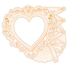 a heart shaped frame with angel wings and laces on the edges is shown in gold