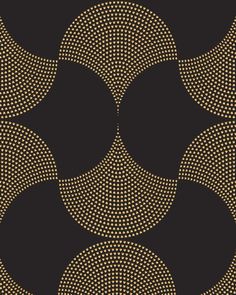 a black and gold background with circles