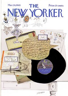 the new yorker magazine cover with an image of a record player and other items