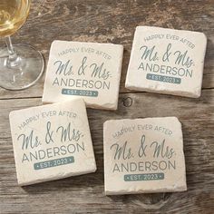 Personalized with your choice of design color, title, last name and date Set of 4 coastersGenuine marble stoneMeasures 4" x 4"Each coaster has a full cork back to protect your furnitureClean with warm soapy water. Do not use isopropyl alcohol or any harsh cleanersPlease Note: Tumbled stone tile is a natural product. Variations in color, texture, plus noticeable cracks and flaws are to be expected as that is the nature of the product. Due to this, print colors may vary from tile to tile Elegance Wedding, Diy Wedding Gifts, Buy Stamps, Photo Coasters, Personalized Throw Pillow, Wedding Personalized, How To Make Coasters, Wedding Coasters, Isopropyl Alcohol