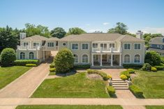 this is an aerial view of a large house