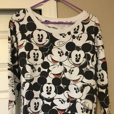 This Is Nwt Disney Mickey Mouse Light Weight Sweatshirt. This Is An Adult Small. White Mickey Mouse Top For Disney Trips, Fun Mickey Mouse Tops For Disney Trips, Fun Mickey Mouse Top For Disney Trips, White Long Sleeve Mickey Mouse T-shirt, Disney Tops, Disney Mickey Mouse, Disney Mickey, Color White, Womens Tops