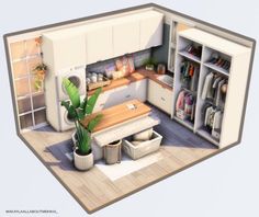 Lotes The Sims 4, Sims 4 Family, Sims Free Play, Sims 4 Bedroom, Laundry Space, Sims 4 House Plans, Sims 4 House Building