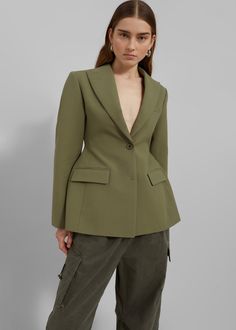 Colette Hourglass Blazer - Khaki Hourglass Blazer, Concept Fashion, Boxy Blazer, Womens Boho Dresses, Black Backless Dress, The Frankie Shop, Wardrobe Planning, Frankie Shop, Dress Women Elegant