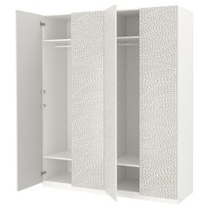 PAX / MISTUDDEN agencement armoire-penderie, blanc/gris à motifs, 200x60x236 cm. Garantie 10 ans gratuite. Renseignements complets dans notre livret de garantie. Adaptez facilement cet agencement à vos besoins et à vos goût à l'aide du planificateur PAX. Le motif de cette porte donne au rangement modulaire PAX son aspect doux et personnel. Pieds réglables assurant la stabilité même sur sols irréguliers. Charnières avec amortisseur intégré pour fermeture des portes en douceur et sans bruit. Avec Pax Planner, Armoire Pax, Wardrobe Hinges, Pax Wardrobe, Kids Flooring, Wardrobe Furniture, Ikea Pax, Organic Pattern, Ikea Family