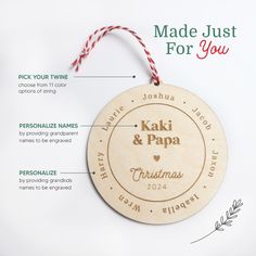 a wooden ornament with instructions for making it