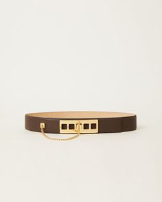 Elegant Formal Belt With Gold-tone Hardware, Luxury Evening Belts With Gold-tone Hardware, Elegant Gold Leather Chain Belt, Luxury Brown Belts With Gold-tone Hardware, Luxury Formal Chain Belt With Gold-tone Hardware, Formal Gold Chain Belt With Removable Feature, Gold Chain Belt With Removable Feature For Formal Occasions, Elegant Formal Chain Belt, Elegant Accessories