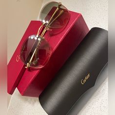 Cartier Sunglasses Gold Frame Panther Arms Great Condition! Cartier Sunglasses, Cartier Panthere, Gold Sunglasses, Cartier, Panther, Gold Frame, Sunglasses Accessories, Mens Accessories, Sunglasses