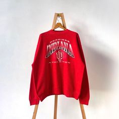 90s Indiana University Hoosiers athletics sweatshirt/ XL * PLEASE READ BEFORE PURCHASE * PLEASE consider the PHOTOS before making the decision * The images may DIFFER in appearance from the actual product because we took pictures under daylight.  * PLEASE send your PHONE NUMBER after your purchase for the shipping company to contact you X No returns X No refund Condition : 9/10 More details : stain (back)/ look at the pictures  Brand : Salem Size On Tag : XL Pit to pit/ Chests : 25.5/51 inch  Length : 29.5 inches  Material : cotton polyester  Color : red * Payment accept PayPal only * ALL ITEMS are VINTAGE which may show some signs of wear and tear * Due to the different display and different light, the picture may not reflect the actual color of the item Thank you RE/10/8/23 Vintage Indiana University, Oversized Fan Apparel Sweatshirt For College, Oversized College Sweatshirt For Fan Apparel, Oversized Throwback Sweatshirt For College, Vintage College Sweatshirt For Sports Season, 90s Oversized Sweatshirt For Sports, Vintage Sweatshirt For Sports Events In Fall, Oversized 90s Sweatshirt For College, 90s Crew Neck Sweatshirt For Sports Season