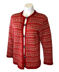 Norwear Iceland Nordic Wool Cardigan Sweater S Small Red Fair Isle Button Up EUC. Condition is "Pre-owned". Very nice pure new wool button up vintage cardigan sweater. In excellent condition. This is not a super heavy sweater. More light to mid weight. Laying flat pit to pit is 19” and neck to hem is 23”. Shipped with free USPS Economy Mail. Smoke free environment. Vintage Cardigan Sweater, Fair Isle Cardigan, Heavy Sweaters, Vintage Cardigan, Wool Cardigan, Fair Isle, Iceland, Cardigan Sweater, Sweater Cardigan