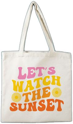 Beige Sunset, Bag For School, Watch The Sunset, Beach Kids, Sunset Beach, Beach Tote, The Sunset, Beach Sunset, Heat Transfer Vinyl