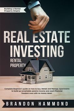 real estate investing book cover with hand holding house