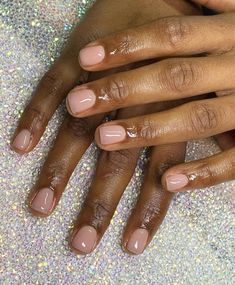 Manicure With Short Nails, Bold Wedding Nails For Bride, Gel Natural Nails Manicures, Natural Overlay Nails, Short Manicure Nails, Short Shellac Nails, Gel Manicure Short Nails, Spring Handprint Crafts, Spring Crafts For Infants