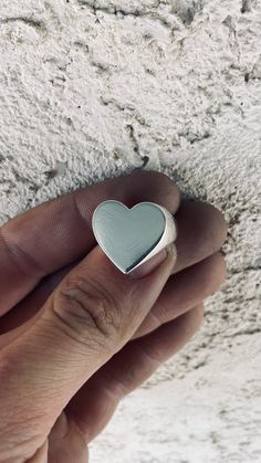 Simple and elegant heart shape signet ring.  Made with 100% recycled .925 sterling silver. Made-to-order: Please allow 4-6 weeks for your ring to get cast, sized and finished. Lightning Bolt Ring, Chrome Hearts Ring, Chrome Hearts, Signet Ring, Rings Statement, Heart Ring, Statement Rings, Heart Shapes, Ring Size