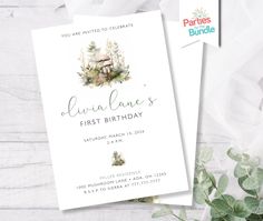 Wildflower Mushrooms Birthday Invitation | Enchanted Forest Party Invite | DIGITAL FILE Enchanted Forest Party, Forest Party, Birthday Invitations Kids, Invitation Sizes, Invitation Paper, Printing Services, Special Day, Kids Birthday, Birthday Invitations