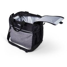 Igloo 9 Can Balance Mini City Cooler Lunch Tote- Gray/Black, Black Gray Multifunctional Black Lunch Bag For Outdoor, Functional Black Lunch Bag For Outdoor Activities, Practical Black Lunch Bag For Outdoor Activities, Functional Black Lunch Bag With Zipper, Functional Black Lunch Bag With Zipper Closure, Baby Bottle Storage, Mini City, Sports Drink, Bottle Storage