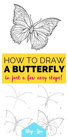 how to draw a butterfly in just a few easy steps step by step instructions for beginners