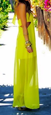 Neon maxi Gala Gonzalez, Happy Yellow, Emmanuelle Alt, Leandra Medine, Yellow Maxi, Bohol, Outfit Trends, Summer Lovin, Boutique Fashion