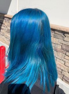 Blue hair -hair inspo- trendy hair #bluehaircolor #haircolor #hairdyeideas #hairdyeinspo ##bluehair #blue #hairgoals #hair #slikyhair #arcticfoxhaircolor #ionhaircolor #trendyhaircolor Ion Hair Colors, Bright Blue Hair, Quick Hair Growth, Dyed Hair Blue, Arctic Fox Hair Color, Quick Hair, Football Camp, Dramatic Hair, Dyed Hair Inspiration