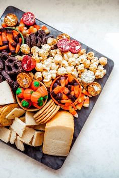 a platter filled with different types of snacks