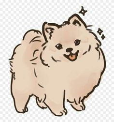 a drawing of a pomeranian dog with stars on it's head and paws, as if