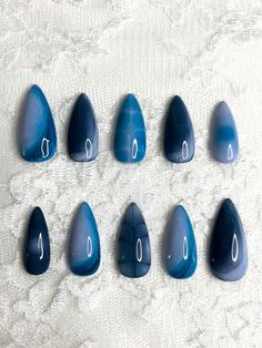 handmade press on nails with blue marble nail art design. ocean inspired nail design more in telegram Blue Nails Blooming Gel, Cerulean Nails, Colourful Gel Nails, Muted Blue Nails, Nail Blue Design, Blue Nails Bright, Blue Sea Nails, Ocean Theme Nails, Cool Blue Nails