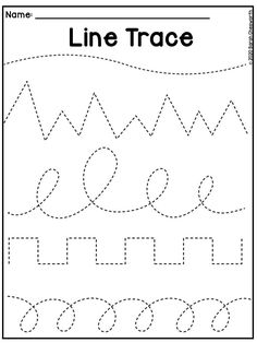 a line trace worksheet for preschool