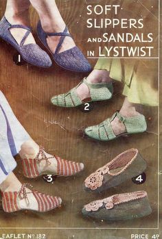 an advertisement for ladies's slippers and sandals in lyst twist, from the early 1960s