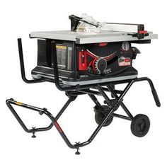 a portable table sawing machine with wheels