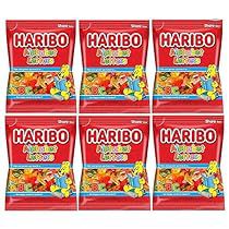 six bags of harbo gummy bears