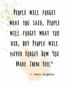 a quote from mary angelo on people will forget what you said