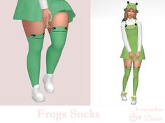 Cute thigh frogs long socks - 6 swatches #sims4 #sims4cc #sims 4 #sims 4 cc #sims 4 cc #ts4 #ts4cc #ts4 cc #maxis mix #maxis match #maxis-mix #sims clothes #TSR #TheSimsResource #socks #frog #frogs