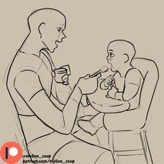 drawing art sketches anatomy character design pose reference halfbody fullbody comic manga anime mellon_soup Semi Realism, Feeding Baby, Art House