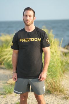 Introducing our black t-shirt that embodies the spirit of freedom! With the word "Freedom" boldly displayed on the front, this shirt is a powerful statement of individuality and liberation. Crafted from high-quality, soft fabric, it provides both comfort and style for any occasion. Whether you're expressing your love for personal freedom or making a fashion statement, our black t-shirt with the word "Freedom" is the perfect addition to your wardrobe. Embrace your freedom in style and let this t- Personal Freedom, Freedom Is, Brand Ambassador, Blue Jacket, Black T Shirt, Men's Collection, The Spirit, Black Tshirt, Fashion Statement