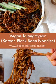 vegan jahangyeon korean black bean noodles