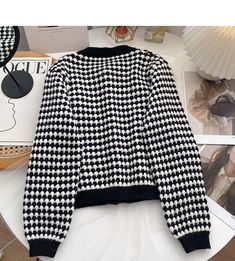 Style: commuting Size: one size Color: yellow, black Check Tops, Bow Sweater, Vintage Cardigan, Cardigan Tops, Winter Wear, Yellow Black, Cosplay Costumes, Round Neck, Long Sleeve Blouse