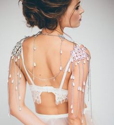 Dazzling Shoulder Jewelry for Brides Burning Man Accessories, Lingerie Bridal, Wedding Dress Jewelry, Hair Jewels