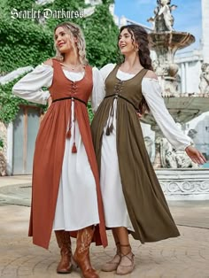 Big promotion for you when buying Ren Faire Off-Shoulder Dress+Tank Dress 2pcs Set Costume today. One of the best selling dresses in the market. Limited number of products. Hurry up! Ren Faire Peasant Costume, Ren Faire Overdress, Ren Fest Outfits Diy, Renessance Fair Outfit, Renn Faire Costume Women, Fitted Sleeveless Fake Two-piece Dress, Fitted Sleeveless Dress With Fake Two-piece Design, Fitted Sleeveless Dress With Fake Two-piece Detail, Summer Sleeveless Dress With Fake Two-piece Design