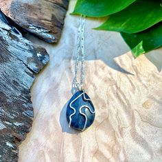 Blue Jasper Necklace - Studio Selyn Lapis Lazuli Wire Wrapped Healing Jewelry, Spiritual Blue Hand Forged Necklace, Wire Wrapped Sodalite Jewelry As Gift, Nature-inspired Wire Wrapped Freeform Necklace, Earthy Beauty, Blue Jasper, Jasper Necklace, Delicate Chain, Elegant Accessories