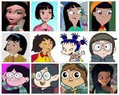 the many faces of cartoon characters