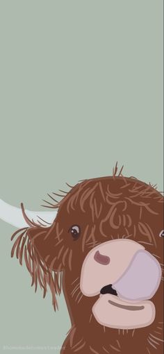 an illustration of a brown bull with long horns