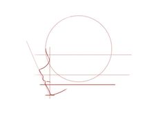 an image of a circle being drawn with red lines on white paper, and the shape is