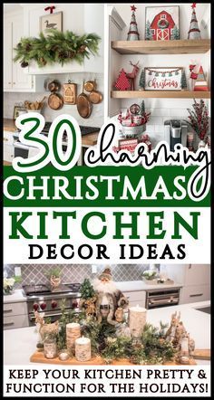 christmas kitchen decor ideas with text overlay