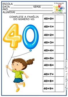 a girl flying a balloon with the number forty on it's side, in spanish