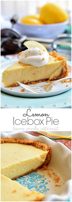 the lemon icebox pie is ready to be eaten