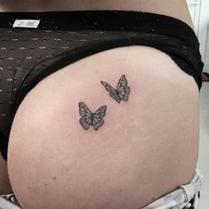 Butterfly Bum Tattoo 3 Bum Tattoo Women, Tattoo Ideas For Females, Bum Tattoo, Private Tattoos, Hip Thigh Tattoos, Hand Poked Tattoo, Modern Tattoos, Dainty Tattoos, Best Tattoo Designs