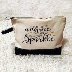 Personalized Cosmetic Bags, Bag Quotes, Personalized Makeup Bags, Canvas Makeup Bag, Canvas Cosmetic Bag