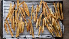 french fries on a cooling rack ready to be cooked