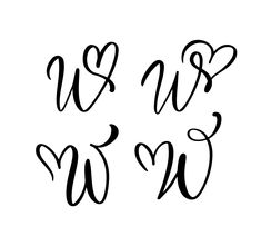 the word love is written in cursive writing, with hearts on each side